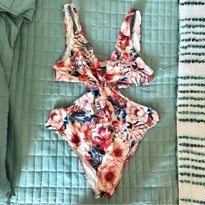 Tropical Floral One Piece Swimsuit